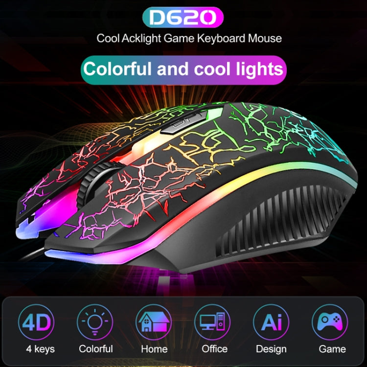 SHIPADOO D620 Kit mouse tastiera da gioco retroilluminato a colori RGB cablato a 104 tasti per laptop, PC