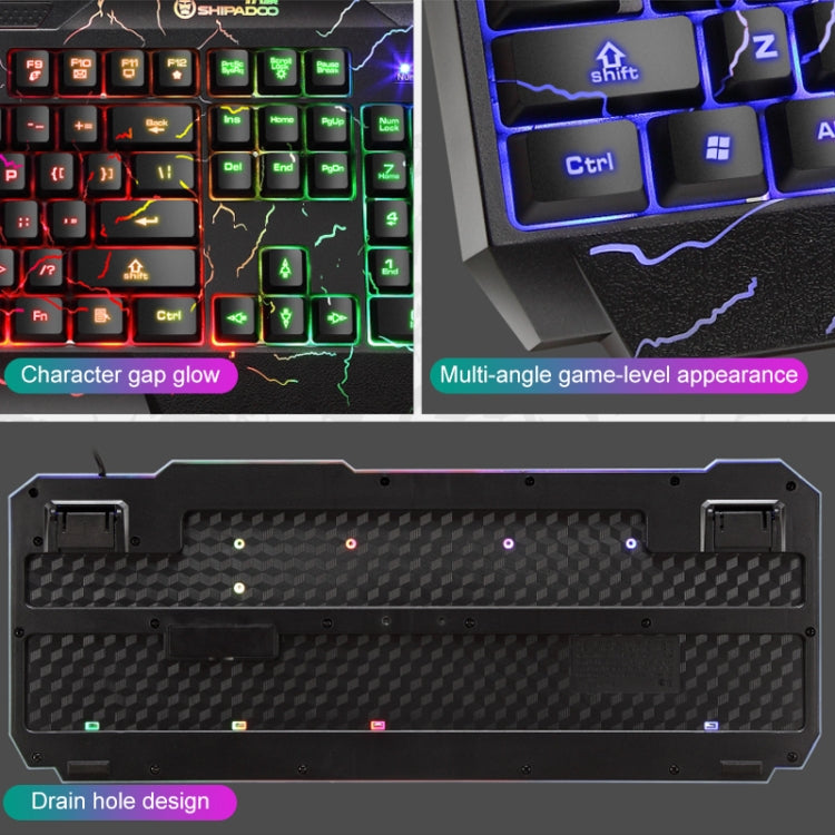 SHIPADOO D620 Kit mouse tastiera da gioco retroilluminato a colori RGB cablato a 104 tasti per laptop, PC