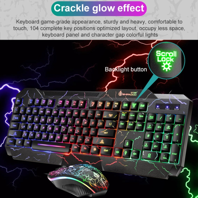 SHIPADOO D620 Kit mouse tastiera da gioco retroilluminato a colori RGB cablato a 104 tasti per laptop, PC