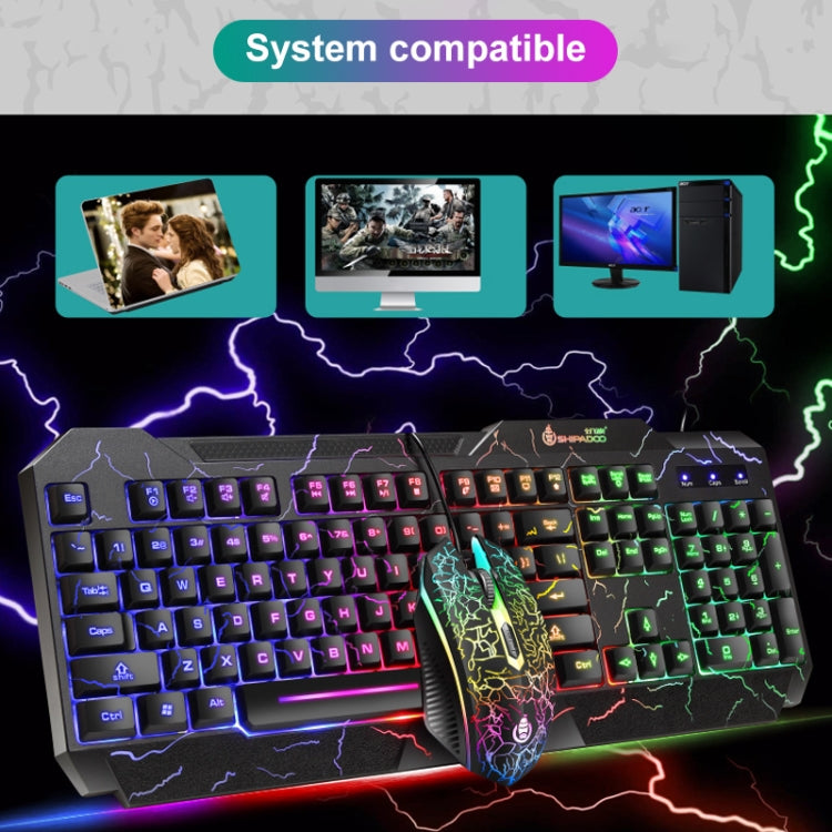 SHIPADOO D620 Kit mouse tastiera da gioco retroilluminato a colori RGB cablato a 104 tasti per laptop, PC