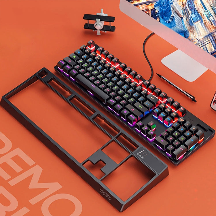 YINDIAO K300 USB Pannello staccabile Illuminazione meccanica Tastiera cablata da gioco con albero blu