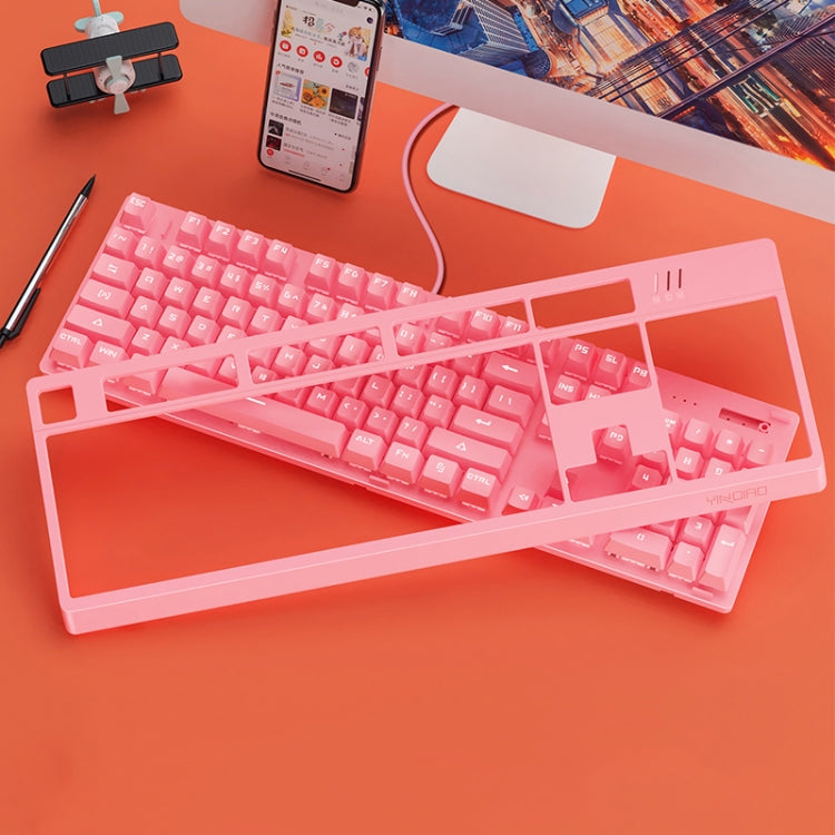 YINDIAO K300 USB Pannello staccabile Illuminazione meccanica Tastiera cablata da gioco con albero blu