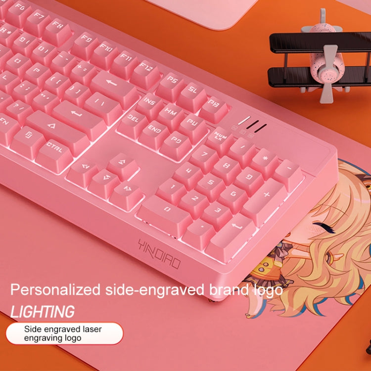 YINDIAO K300 USB Pannello staccabile Illuminazione meccanica Tastiera cablata da gioco con albero blu