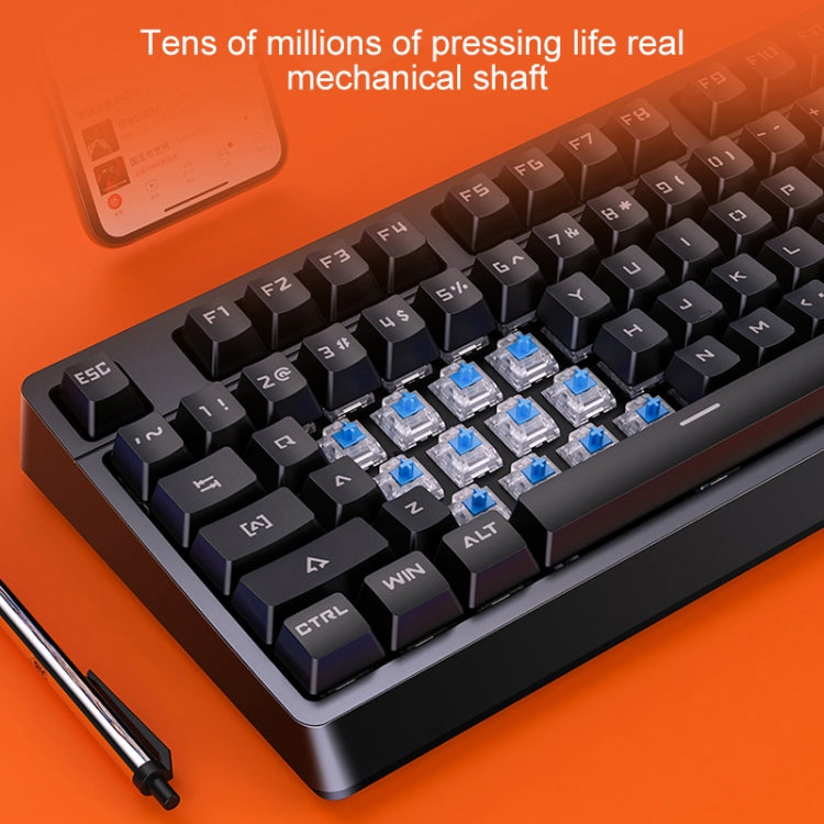 YINDIAO K300 USB Pannello staccabile Illuminazione meccanica Tastiera cablata da gioco con albero blu