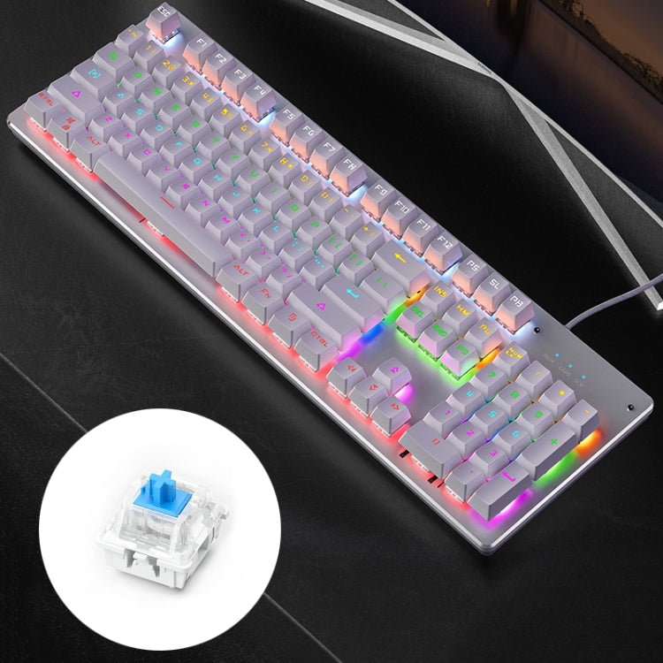 YINDIAO Tasti quadrati classici Tastiera cablata da gioco meccanica USB a luce mista, albero blu, Square Keys,Blue Shaft (Black), Square Keys,Blue Shaft (White)