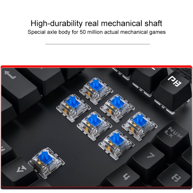 YINDIAO Tasti quadrati classici Tastiera cablata da gioco meccanica USB a luce mista, albero blu, Square Keys,Blue Shaft (Black), Square Keys,Blue Shaft (White)
