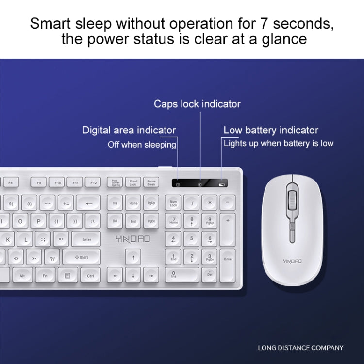 Set tastiera mouse wireless silenzioso per ufficio aziendale YINDIAO V3 Max
