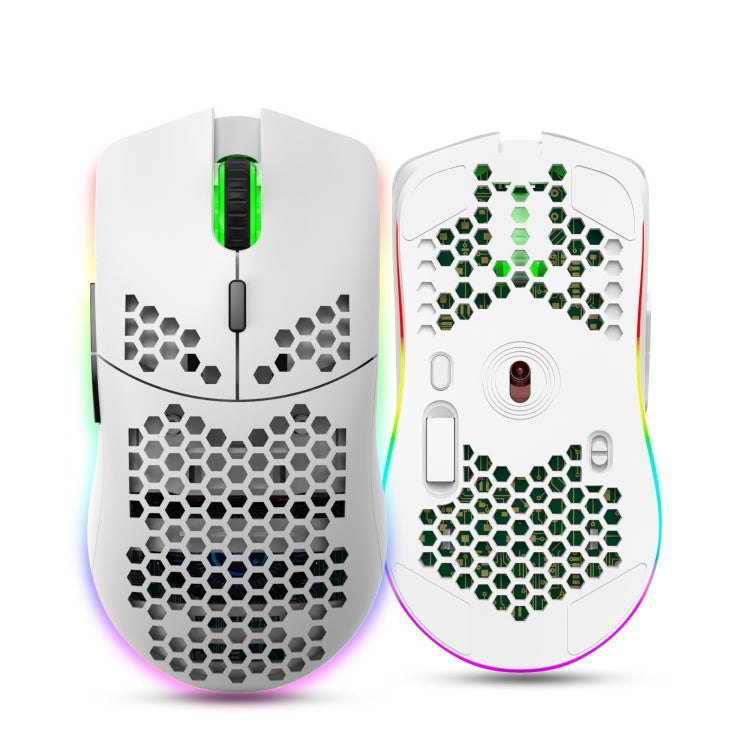 Mouse wireless da gioco programmabile con illuminazione colorata HXSJ T66 a 7 tasti, T66(White), T66(Black)