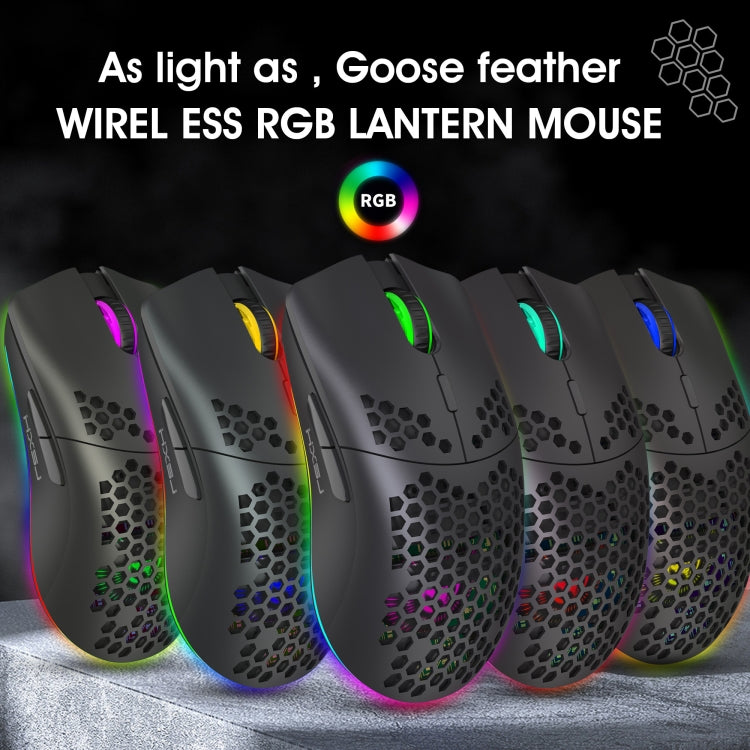 Mouse wireless da gioco programmabile con illuminazione colorata HXSJ T66 a 7 tasti, T66(White), T66(Black)