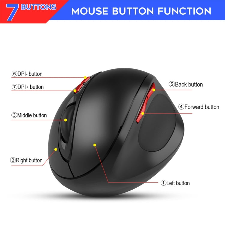 Mouse ottico wireless ergonomico per notebook HXSJ T33 da 2,4 GHz