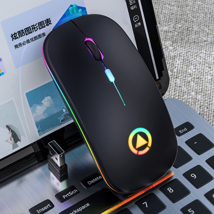 Mouse silenzioso wireless ricaricabile con luce RGB regolabile a 3 modalità YINDIAO A2 da 2,4 GHz 1600 DPI, Rechargeable ver.