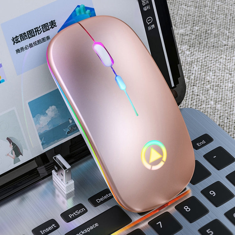 Mouse silenzioso wireless ricaricabile con luce RGB regolabile a 3 modalità YINDIAO A2 da 2,4 GHz 1600 DPI, Rechargeable ver.
