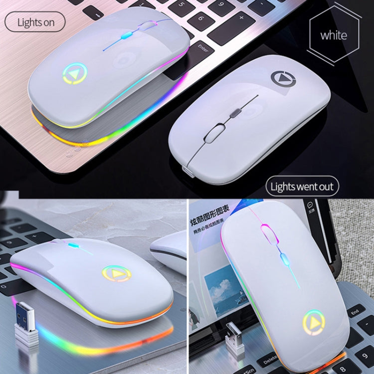 Mouse silenzioso wireless ricaricabile con luce RGB regolabile a 3 modalità YINDIAO A2 da 2,4 GHz 1600 DPI, Rechargeable ver.