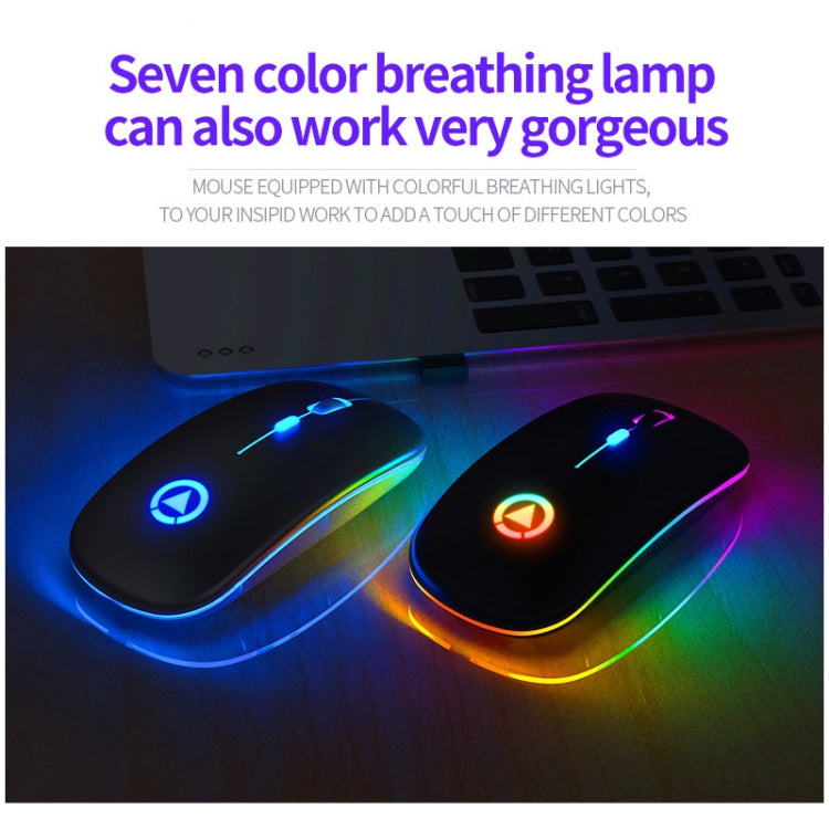 Mouse silenzioso wireless ricaricabile con luce RGB regolabile a 3 modalità YINDIAO A2 da 2,4 GHz 1600 DPI, Rechargeable ver.