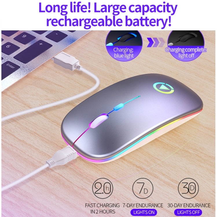 Mouse silenzioso wireless regolabile YINDIAO A2 da 2,4 GHz 1600 DPI in 3 modalità, alimentato a batteria, Battery ver.
