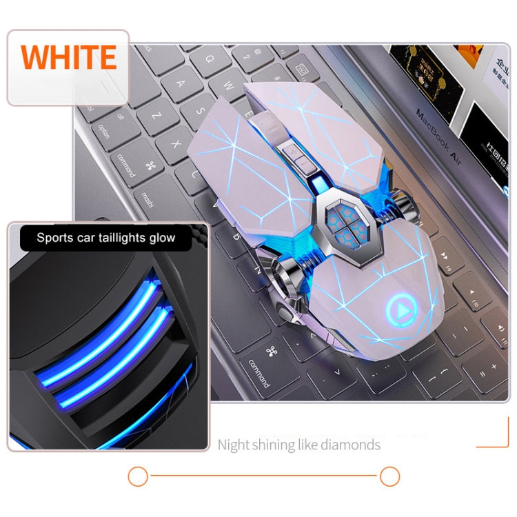 Mouse da gioco silenzioso wireless ricaricabile con luce RGB ricaricabile a 7 tasti YINDIAO A7 da 2,4 GHz 1600 DPI