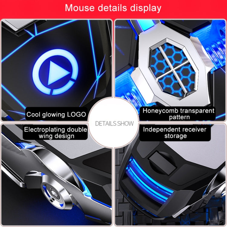 Mouse da gioco silenzioso wireless ricaricabile con luce RGB ricaricabile a 7 tasti YINDIAO A7 da 2,4 GHz 1600 DPI
