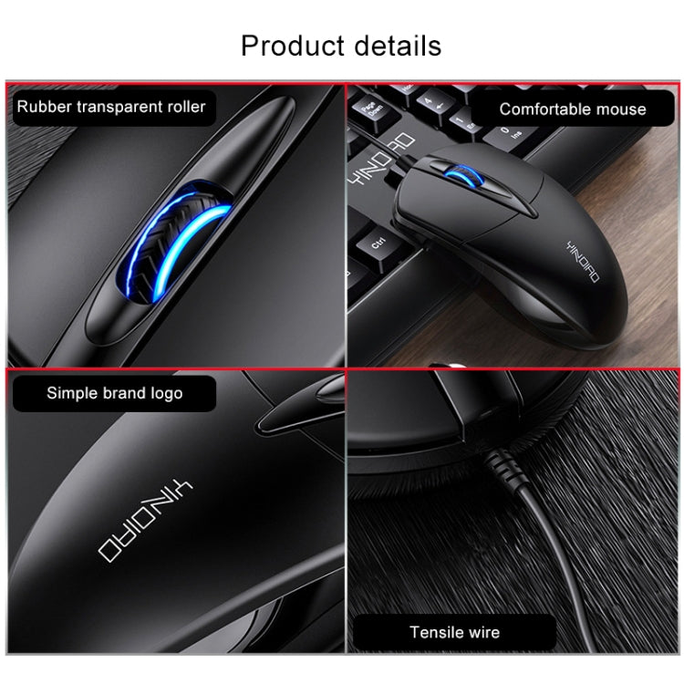 Mouse aziendale cablato con luce RGB a 3 tasti YINDIAO G2 1000 DPI