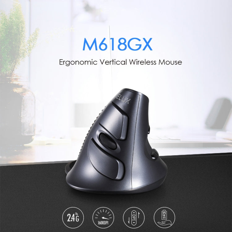 Mouse verticale ergonomico wireless DELUX M618GX Mouse ottico 1600 DPI, M618GX