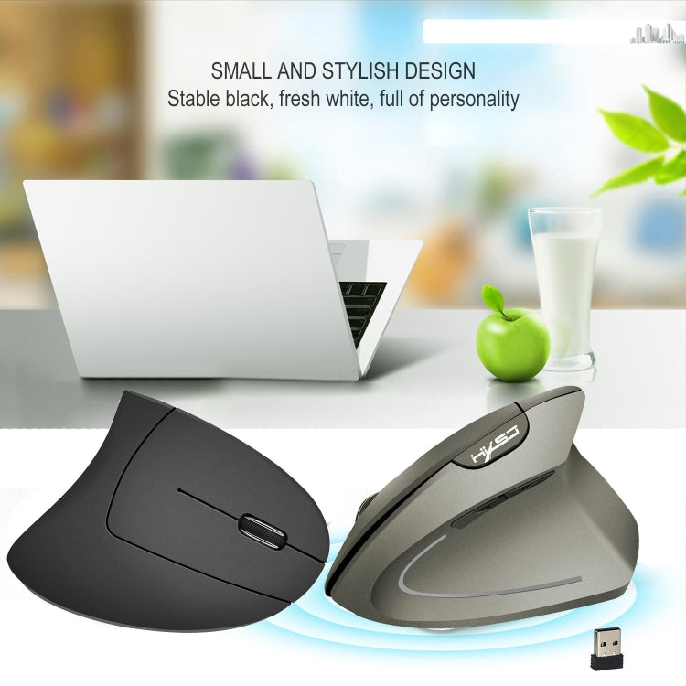 HXSJ T24 Mouse ergonomico verticale wireless a 6 pulsanti 2400 DPI 2.4G con ricevitore USB, 6 Buttons T24 Black, 6 Buttons T24 Grey