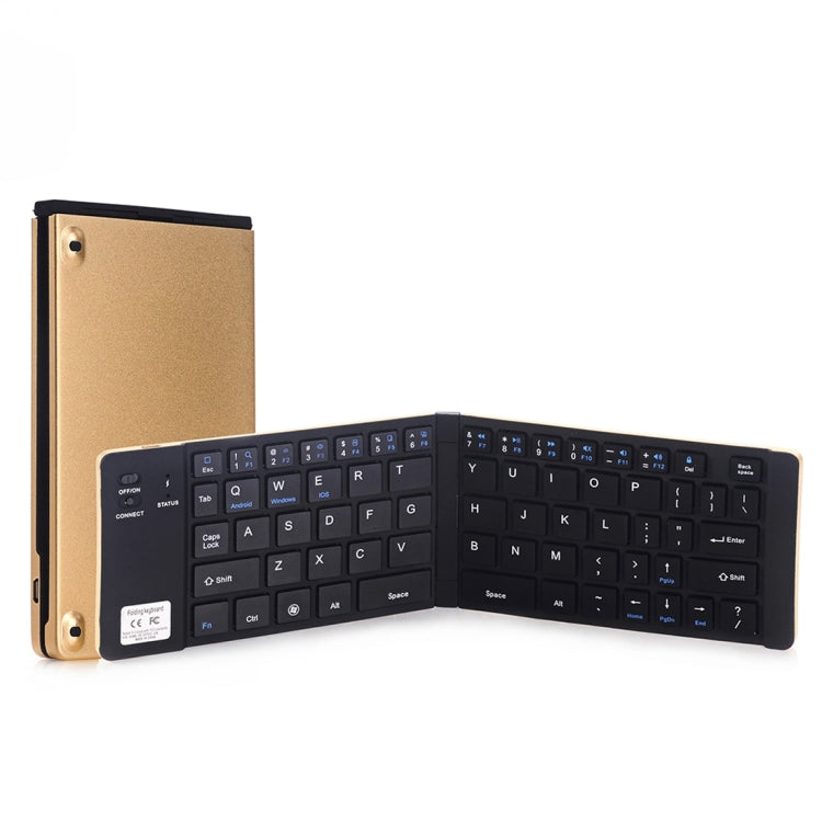 GK228 Tastiera Bluetooth V3.0 pieghevole ultrasottile, supporto integrato, supporto sistema Android / iOS / Windows, GK228 (Black), GK228 (Gold)
