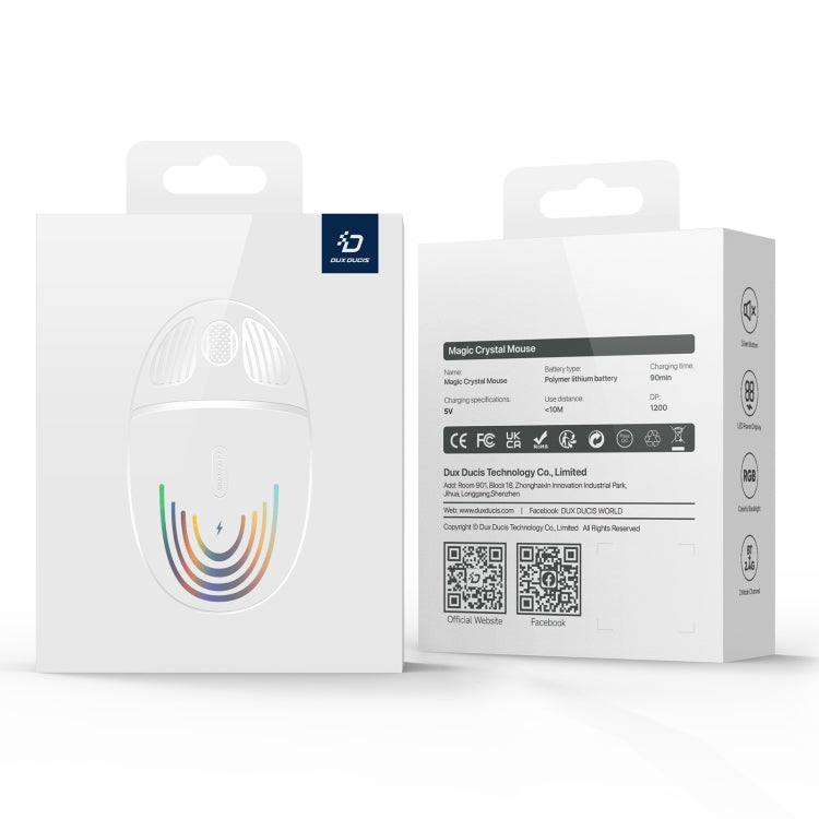 DUX DUCIS CM Serie V1 1200 DPI Trasparente Dual Mode 2.4G + Mouse wireless Bluetooth, 1200DPI