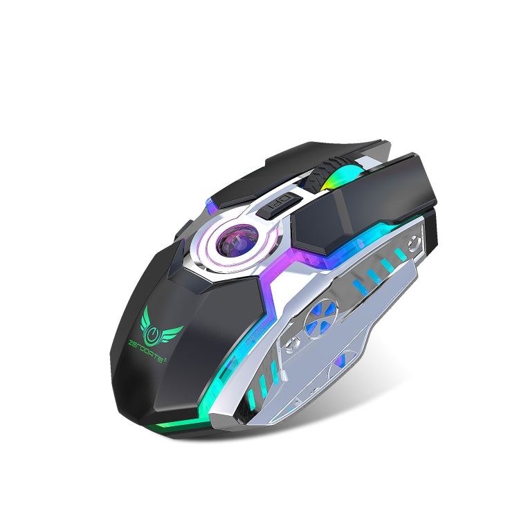Mouse ottico wireless con retroilluminazione RGB regolabile a tre velocità ZERODATE T30 da 2,4 GHz 2400 DPI, T30 Black, T30 White