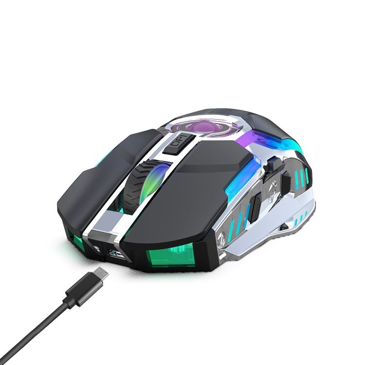 Mouse ottico wireless con retroilluminazione RGB regolabile a tre velocità ZERODATE T30 da 2,4 GHz 2400 DPI, T30 Black, T30 White