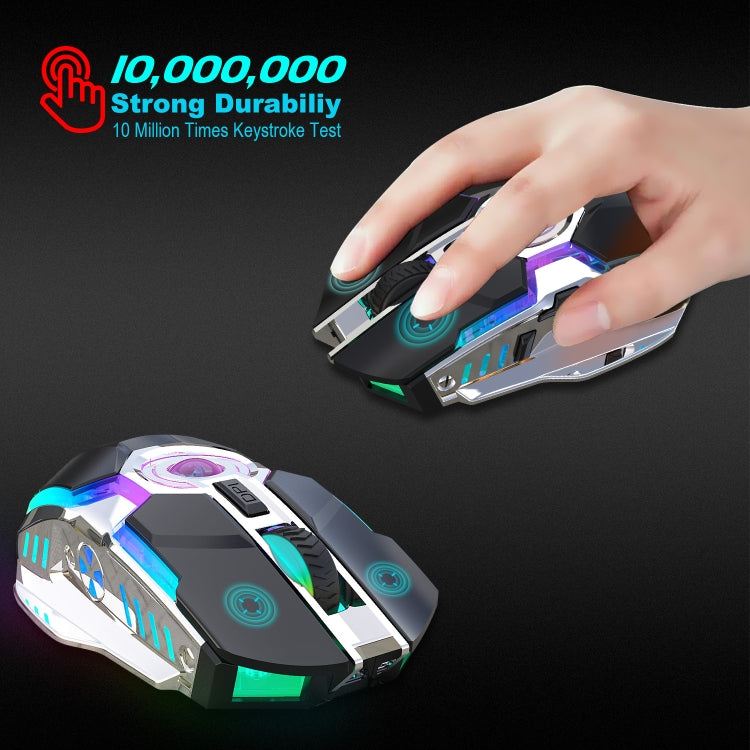 Mouse ottico wireless con retroilluminazione RGB regolabile a tre velocità ZERODATE T30 da 2,4 GHz 2400 DPI, T30 Black, T30 White