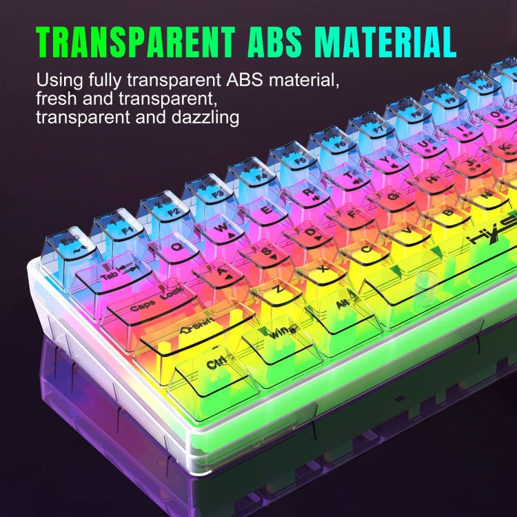 HXSJ V700T Tastiera meccanica retroilluminata RGB a membrana cablata a 61 tasti, V700T