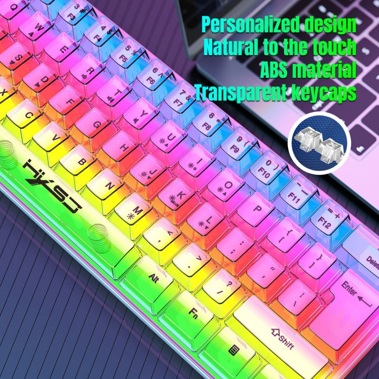 HXSJ V700T Tastiera meccanica retroilluminata RGB a membrana cablata a 61 tasti, V700T