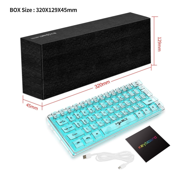 HXSJ V700T Tastiera meccanica retroilluminata RGB a membrana cablata a 61 tasti, V700T