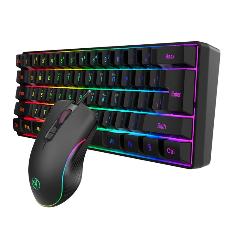 HXSJ V700B+A867 Set tastiera e mouse retroilluminati RGB cablati, V700B+A867