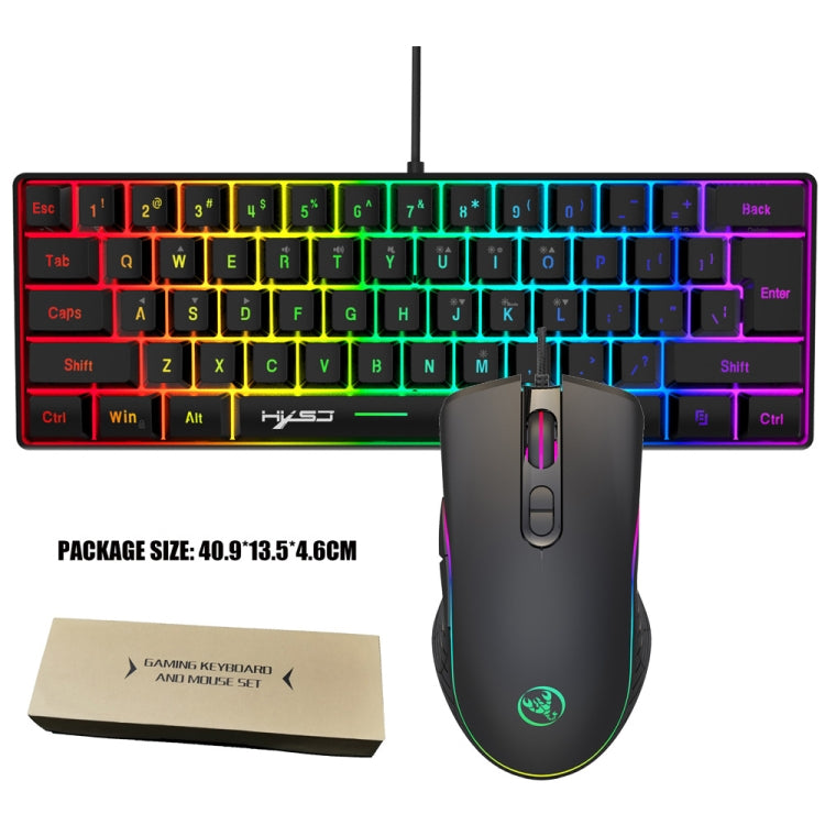 HXSJ V700B+A867 Set tastiera e mouse retroilluminati RGB cablati, V700B+A867
