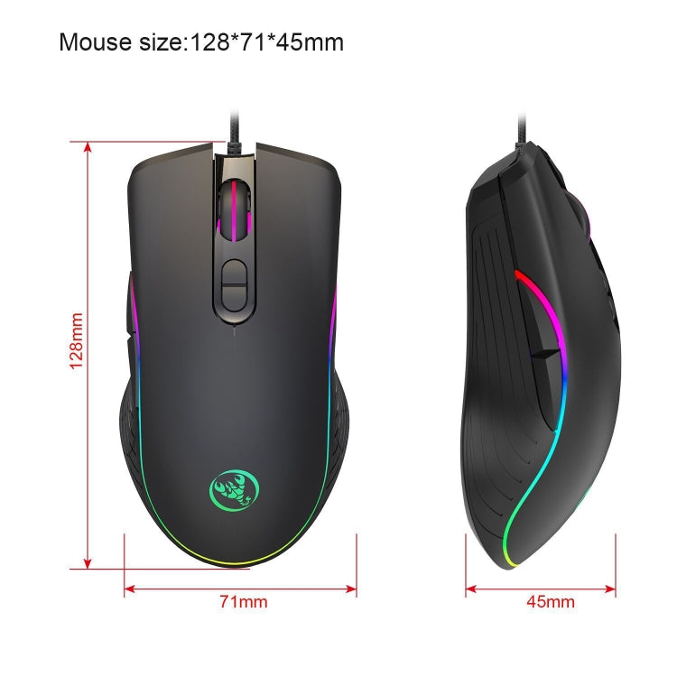 HXSJ V700B+A867 Set tastiera e mouse retroilluminati RGB cablati, V700B+A867