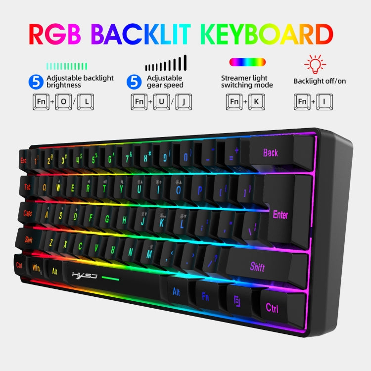 HXSJ V700B+A867 Set tastiera e mouse retroilluminati RGB cablati, V700B+A867