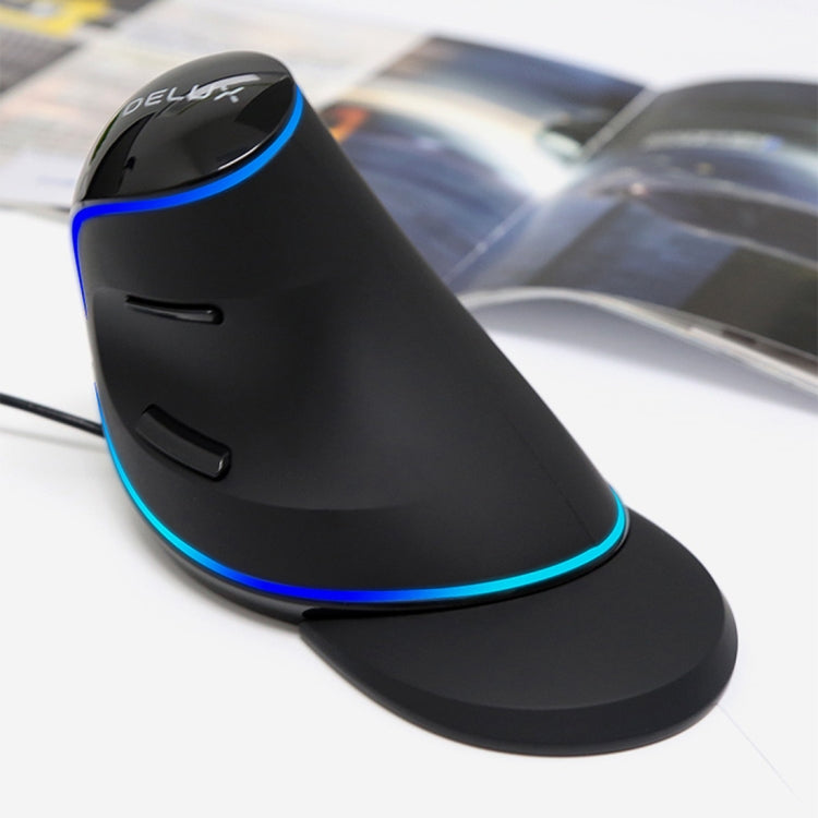 DELUX M618 Plus Mouse ottico cablato versione blu Mouse verticale ergonomico 1600 DPI, 1600DPI Wired