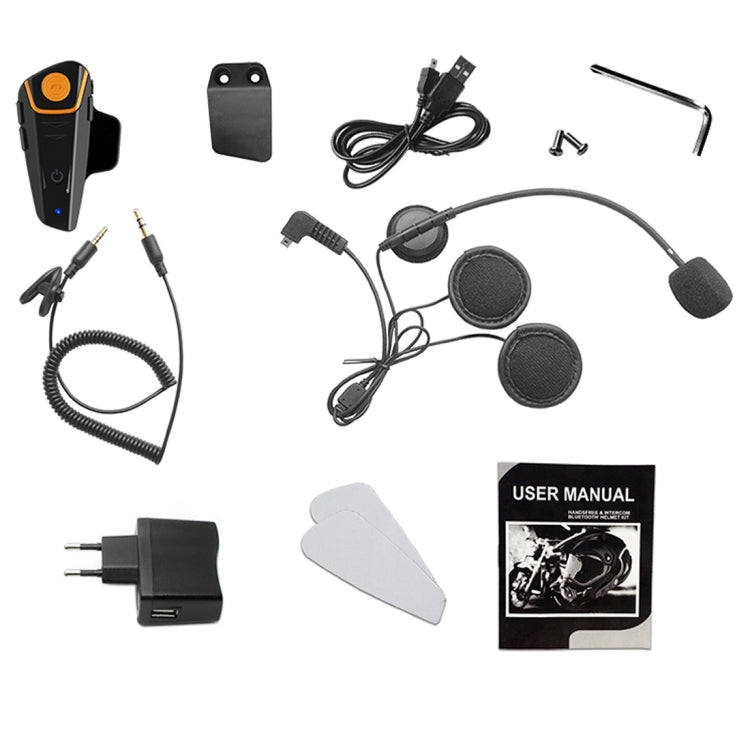 Cuffie interfoniche Bluetooth V3.0 singole BT-S2 da 2,4 GHz per casco da motociclista, risposta automatica, supporto FM, distanza interfono fino a 1000 m, BT-S2 Single
