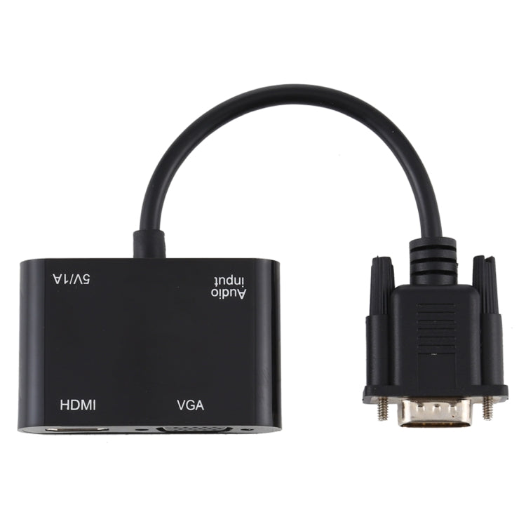 Convertitore adattatore HDTV 2 in 1 da VGA a HDMI + VGA a 15 pin con audio
