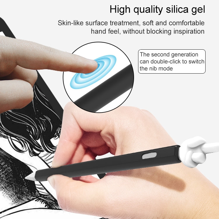 LOVE MEI per Apple Pencil 2 Custodia protettiva in silicone per penna stilo a forma di dito medio, For Apple Pencil 2