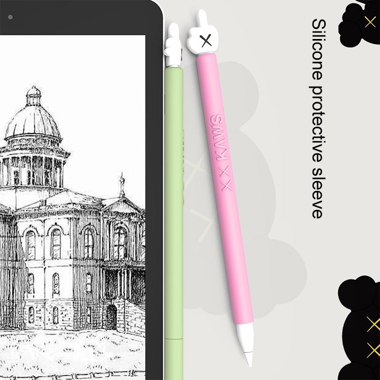 LOVE MEI per Apple Pencil 2 Custodia protettiva in silicone per penna stilo a forma di dito medio, For Apple Pencil 2