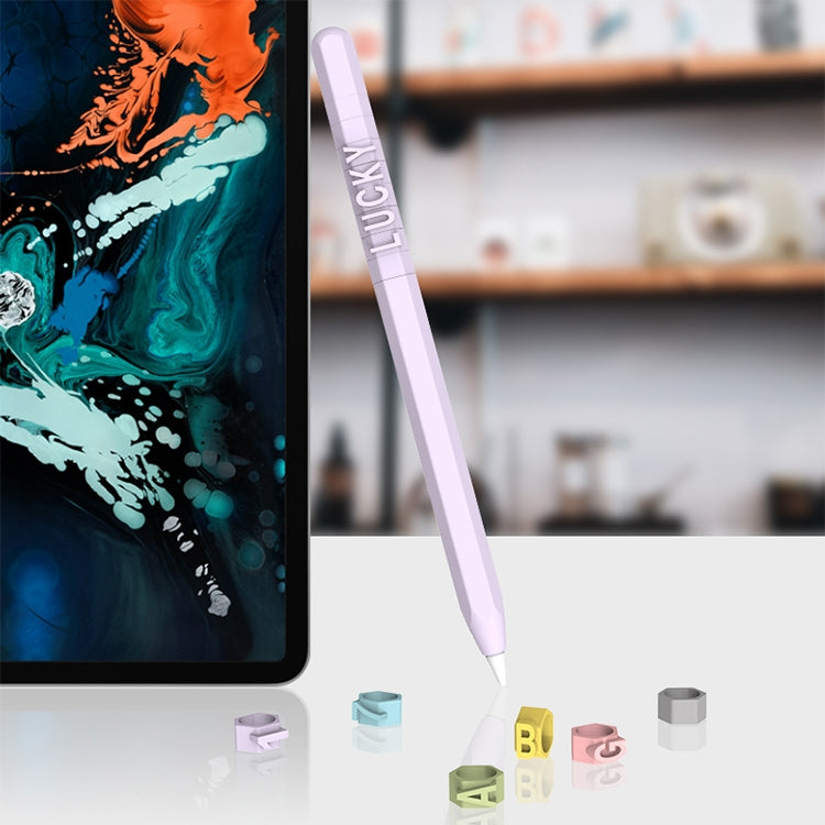 LOVE MEI per Apple Pencil 1 numero lettera design penna stilo custodia protettiva in silicone, For Apple Pencil 1