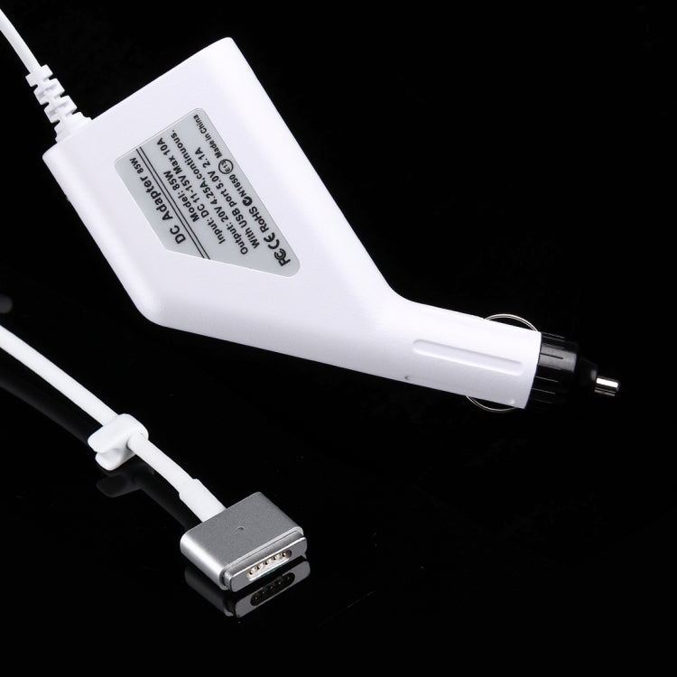 Caricabatteria da auto MagSafe 2 stile T da 85 W 20 V 4,25 A 5 pin con 1 porta USB per Apple MacBook A1398 / A1424 / MC975 / MC976 / ME664 / ME665, lunghezza: 1,7 m, 85W 20V 4.25A