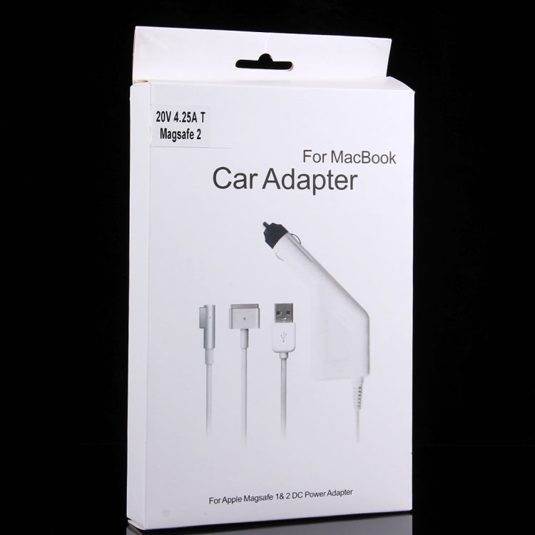 Caricabatteria da auto MagSafe 2 stile T da 85 W 20 V 4,25 A 5 pin con 1 porta USB per Apple MacBook A1398 / A1424 / MC975 / MC976 / ME664 / ME665, lunghezza: 1,7 m, 85W 20V 4.25A