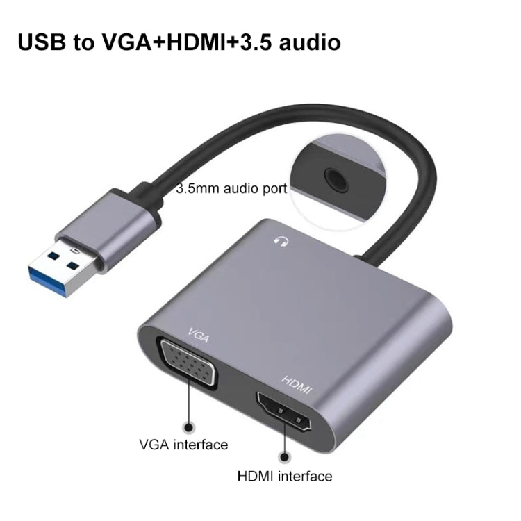 Convertitore da USB-C/Tipo-C 3.0 a HDMI/VGA