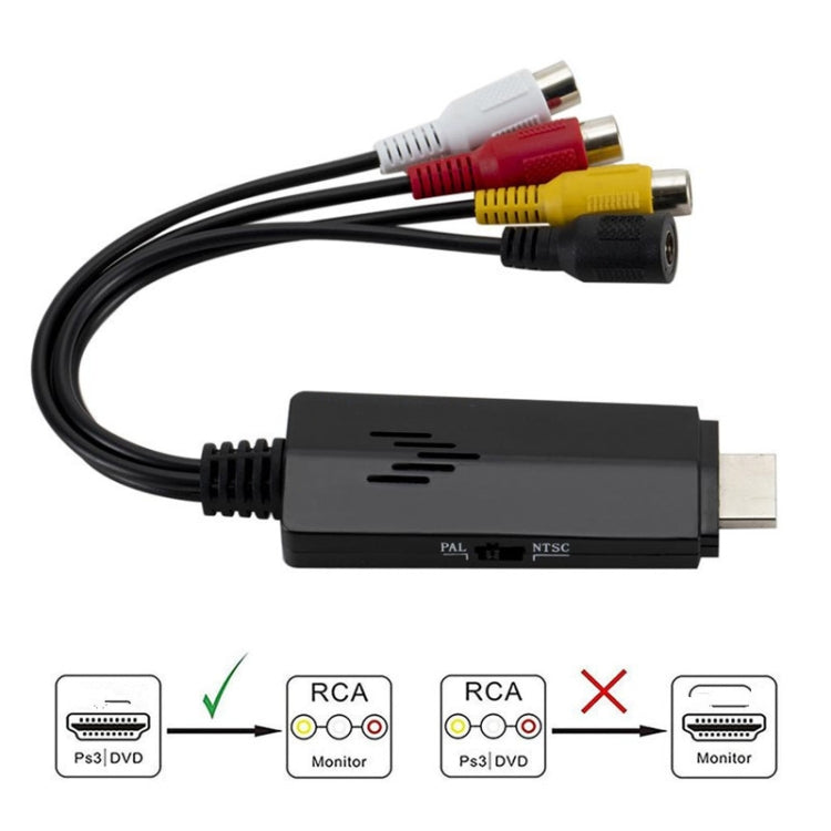 Adattatore convertitore video HD a 3RCA AV CVBS, HD Video to 3RCA