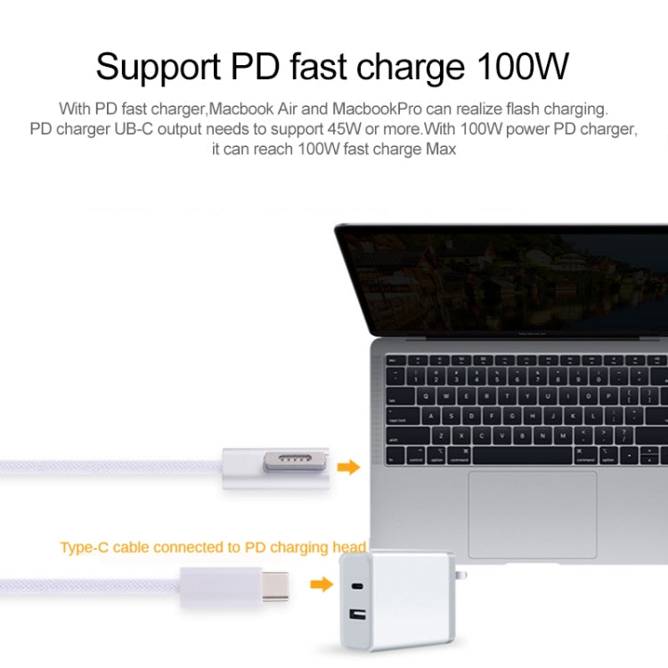 Cavo di ricarica da 45 W / 65 W / 85 W / 100 W da MagSafe 2 a 5 pin (a forma di T) a USB-C/Type-C PD, 45W / 65W / 85W / 100W MagSafe 2