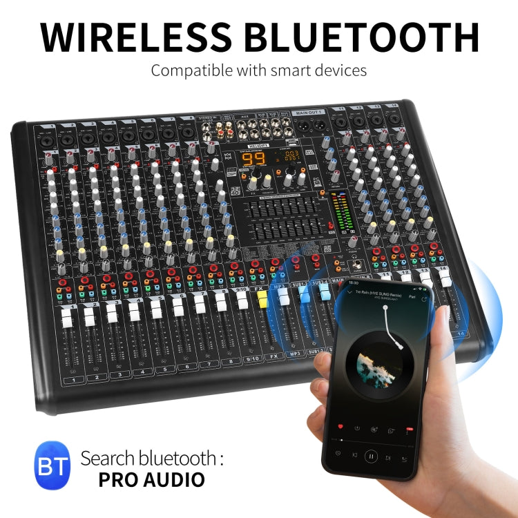 XTUGA B1404FX Mixer audio Bluetooth a 14 canali Controller DJ digitale Console di missaggio audio, B1404FX
