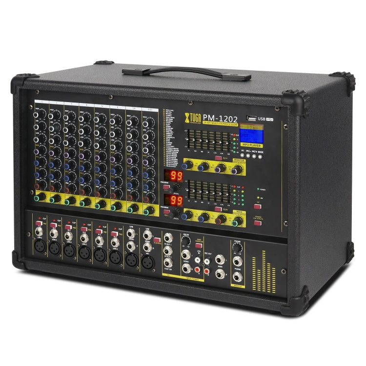 XTUGA PM1202 900W 10 canali Stage Power Mixer 24Bit Multil-FX Processor Dual 99 DSP Effetto DJ Amplificatore, PM1202