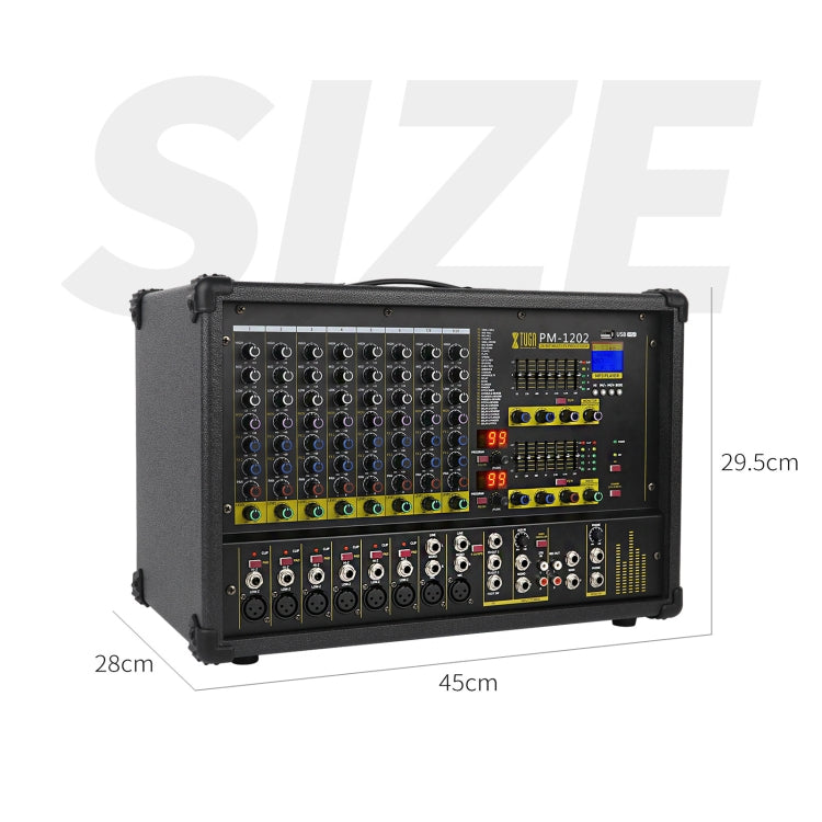 XTUGA PM1202 900W 10 canali Stage Power Mixer 24Bit Multil-FX Processor Dual 99 DSP Effetto DJ Amplificatore, PM1202